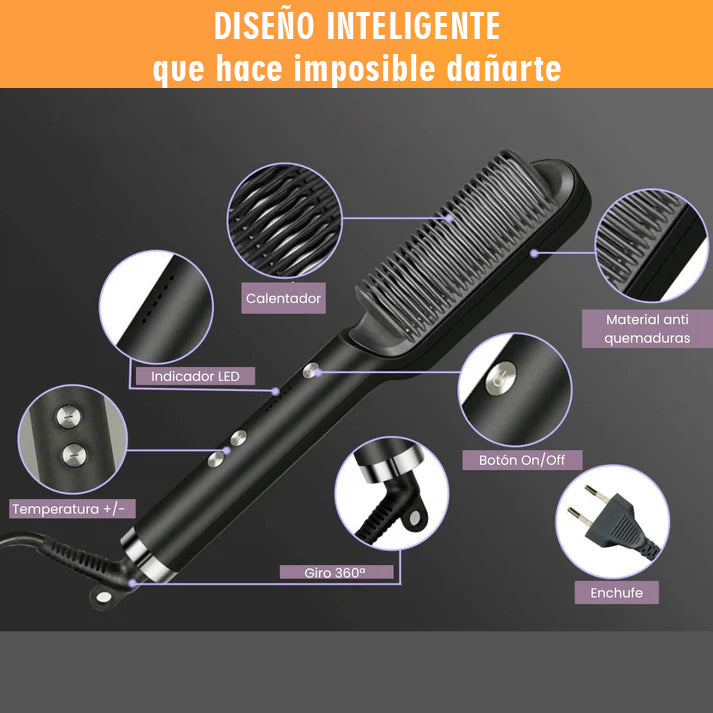 CEPILLO ALISADOR IÓNICO PRO™ MULTIFUNCIONAL + PDF de Cuidado Estético GRATIS